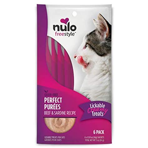 Nulo Freestyle Perfect Purees Beef And Sardine Recipe Cat Food Pack Of 6 Premium Cat Treats