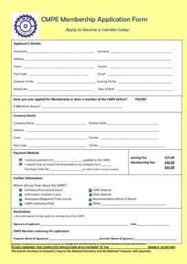 Fillable Online Cmpe Membership Application Form Fax Email Print