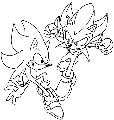 Sonic Vs Shadow Para Colorear