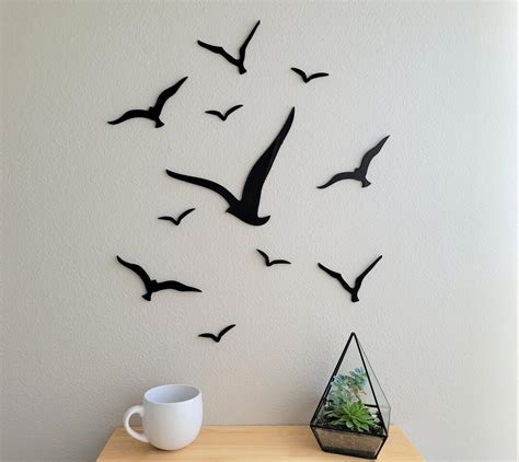 Seagull Wall Art Birds Flying Wall Decor Sea Gull Wall Decor Flock of ...