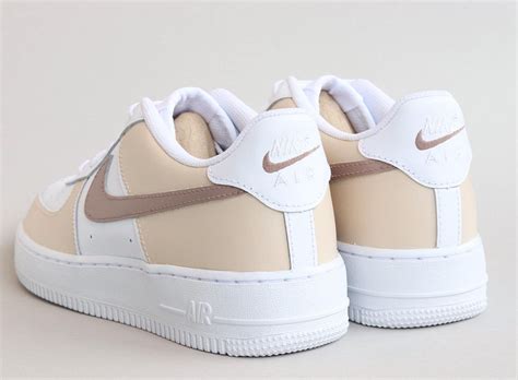 Nike Air Force 1 Custom Sneakers Beige Sable Brun Etsy