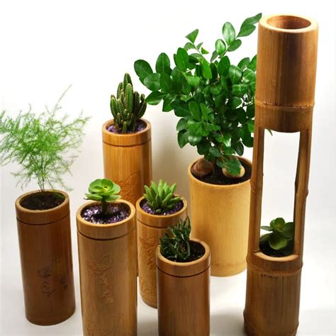 Manufacturers Professional Customized Bamboo Green Bamboo Flower Pot