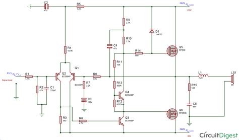 Simple Mosfet Amplifier Circuit Diagram