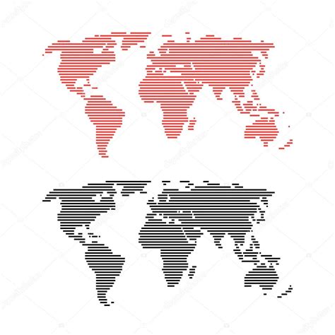 Red And Black Line World Maps Stock Vector Image By HoldenKolf 111769622