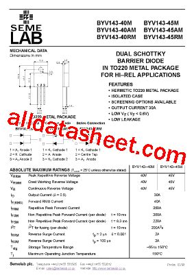 Byv Ma Datasheet Pdf Seme Lab