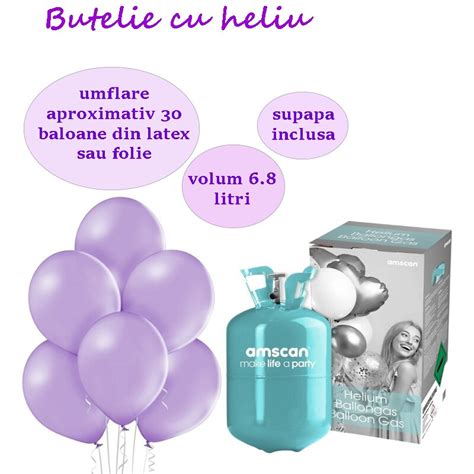 Butelie Cu Heliu Pentru Umflare Baloane Amscan Latex Si Folie