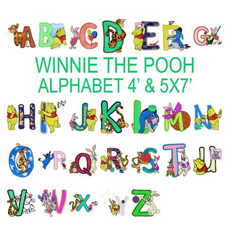 26 Winnie The Pooh Monogram Machine Embroidery Designs Pooh Etsy