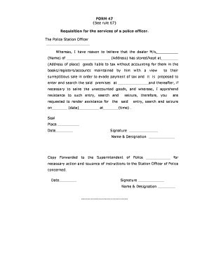 Fillable Online Form Requisition For The Services Of A Police