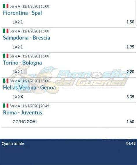 Pronostici Serie A Giornata La Multipla Del Gennaio