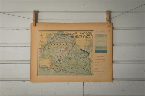 1941 Vintage Map of the Pacific Ocean