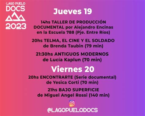 Festival De Documentales Lago Puelo DOCS Del 17 Al 20 De Octubre En