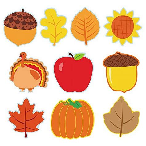 50 Pieces Happy Fall Cutouts Thanksgiving Classroom Decorations Pumpkin Turkey Leaves Acorn