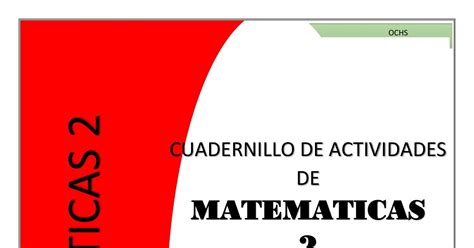 Cuadernillo De Actividades De Matemáticas Segundo Grado De Secundaria Trimestre Iii Maestro