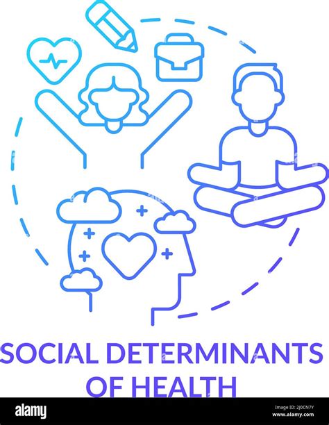 Social Determinants Of Health Blue Gradient Concept Icon Stock Vector