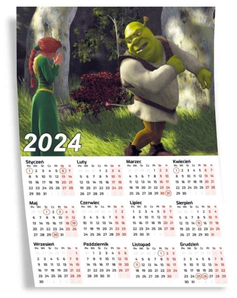 KALENDARZ PLAKATOWY A3 SHREK 04 2024 DUŻO WZORÓW 24 99 zł Allegro