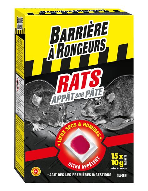 BARRIÈRE À RONGEURS Rats Appât sur pâte 150 g