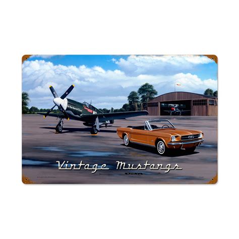 Vintage Vintage Mustangs Metal Sign 16 X 24 Inches Inches