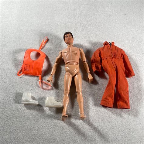 Vintage Gi Joe Man Of Action 1964 Scar Fuzzy Hair Orange Jumpuit Life