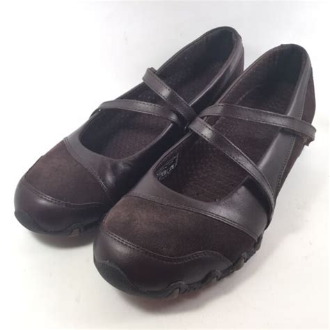 Skechers Bikers Mary Janes Womens Shoes Brown Leather Us Eu Euc Ebay