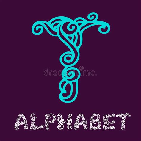 Doodle Hand Drawn Sketch Alphabet Letter T Stock Vector Illustration