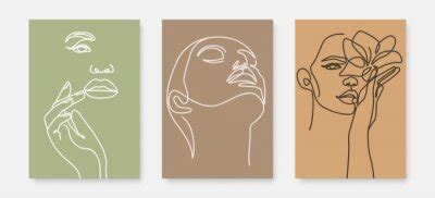 Man Body Line Art Drawing Male Naked Figure Minimalist Illustration Wall Stickers Boy
