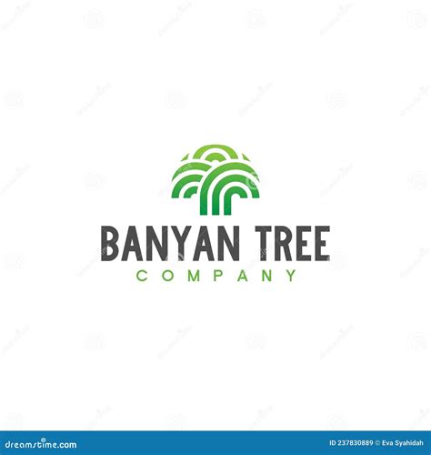 Modern Simple Banyan Tree Company Logo Design Stock Vector