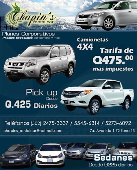 Chapin´s Rental Car Guatemala Camionetas 4x4 Desde Q475 Pick Up