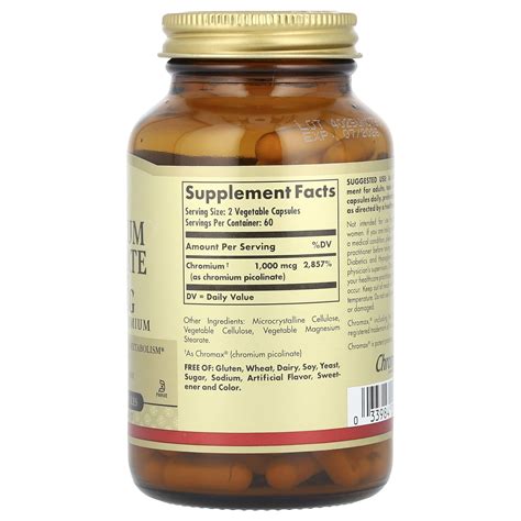 Solgar Chromium Picolinate Mcg Vegetable Capsules