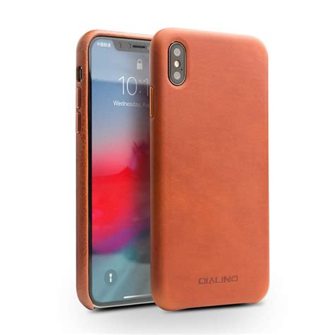 QIALINO Genuine Leather Phone Case For Apple For IPhone X XS XR Fashion