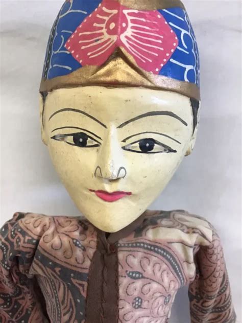 Large Vintage Indonesian Wayang Golek Wooden Stick Puppet Theater