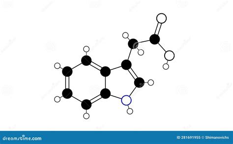 Auxin Molecule Molecular Structure Indole 3 Acetic Acid Ball And