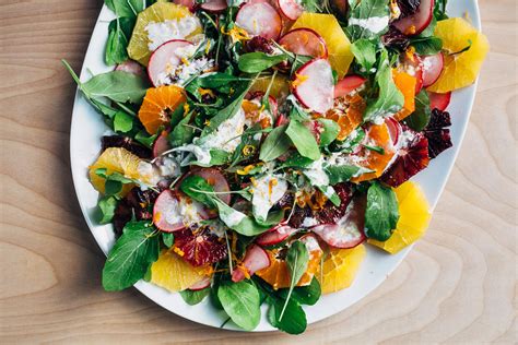 Radish Orange And Arugula Salad With Buttermilk Ranch Dressing