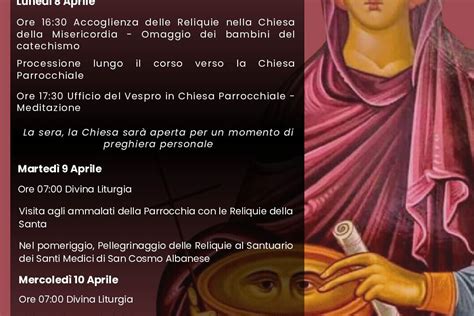 LE SACRE RELIQUIE DI SANTA LUCIA AD ACQUAFORMOSA 8 11 APRILE 2024