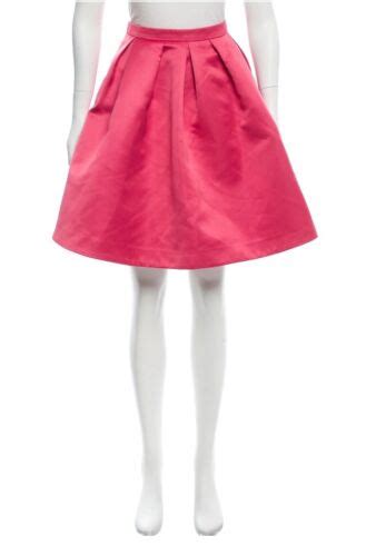 Msgm Womens Hot Pink Satin Knee Length Skirt Gem