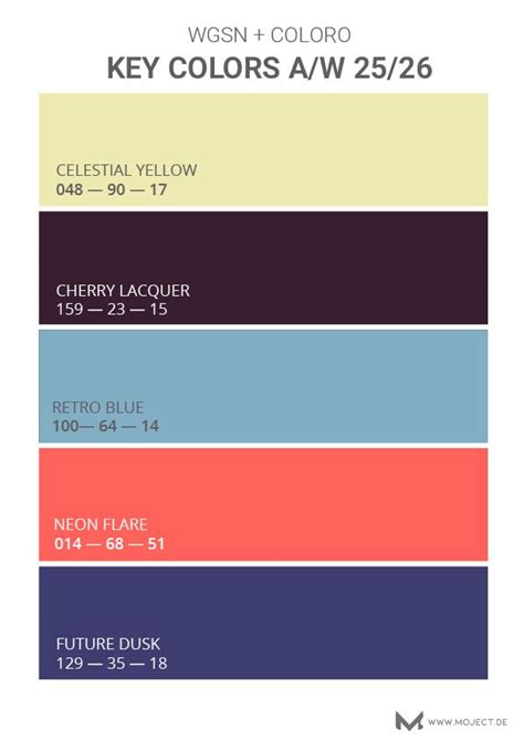 Wgsn Coloro Color Trends A W Moject