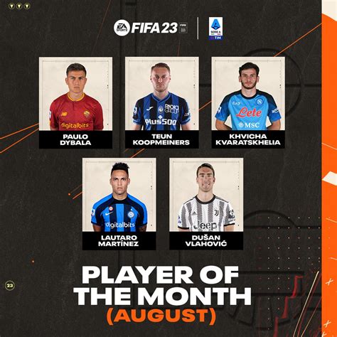 FIFA 23 Annunciati I Candidati Al POTM Di Agosto Della Serie A