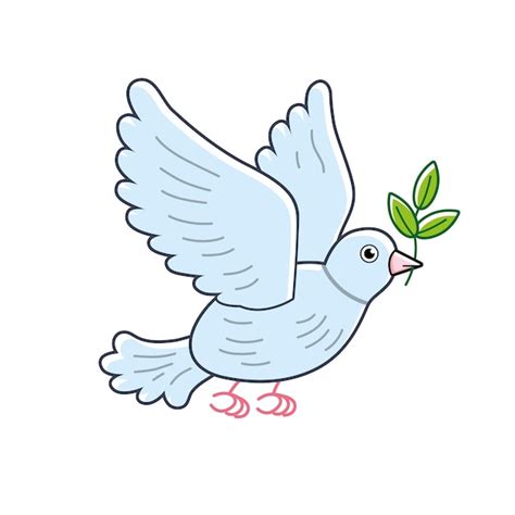 Premium Vector Peace Dove With An Olive Branch