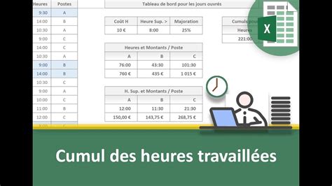 Statistiques Excel sur le cumul des heures travaillées YouTube