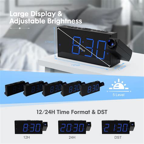 Digital Projection Alarm Clock For Bedroom Large Led Alarm Clock With