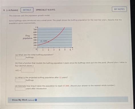 Solved This Exercise Uses The Population Growth Model Some Chegg