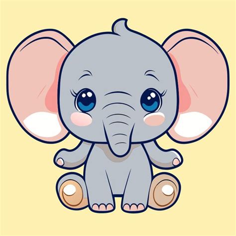 Premium Vector A Cute Baby Elephant Vector Illustration