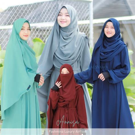 Jual Set Pashmina Annisa Cadar Tali Luxury Airflow Alsyahra Exclusive