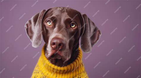 Premium Ai Image A Dog Wearing A Yellow Sweater With The Word