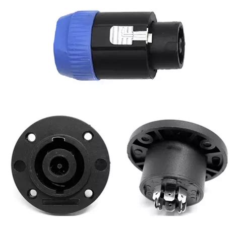 Conector Plug Speakon Macho Fêmea 8 Polos Kit Painel Linha