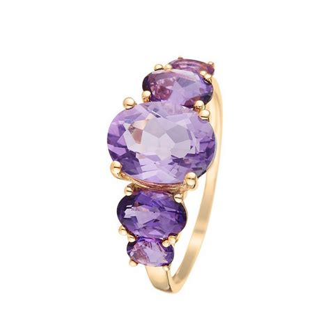 Bague Or Jaune Et Diamants Violet Hill Am Thyste Mes Bijoux Fr