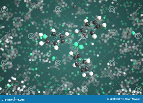 Triphenylantimony Molecule Made With Balls Conceptual Molecular Model Chemical 3d Rendering