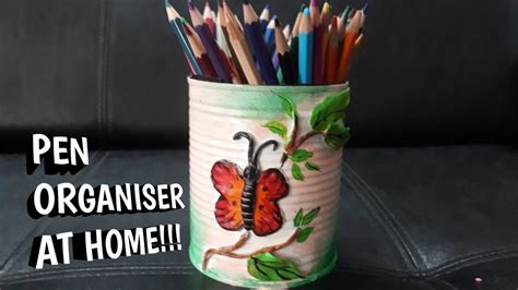 How To Make Pen Stand Best Out Of Waste Creative Art Youtube