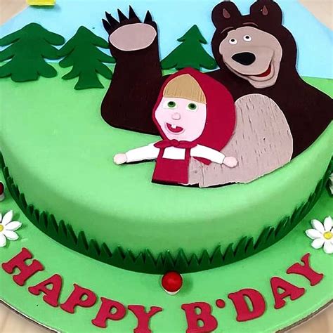 Masha and the Bear Cartoon Cake