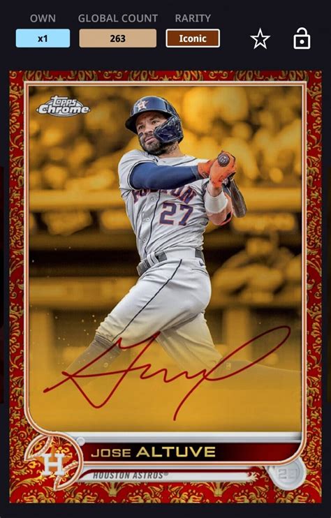 2022 Topps Bunt Digital Iconic Jose Altuve Gilded Collection Red