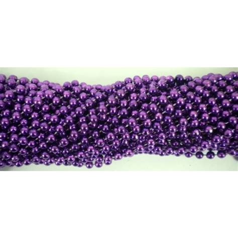 Geekshive Round Metallic Purple Mardi Gras Beads 6 Dz 72 Necklaces
